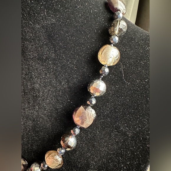 Adjustable Black and Silver Bead Necklace with “Disco-Ball” Beads - Picture 5 of 6